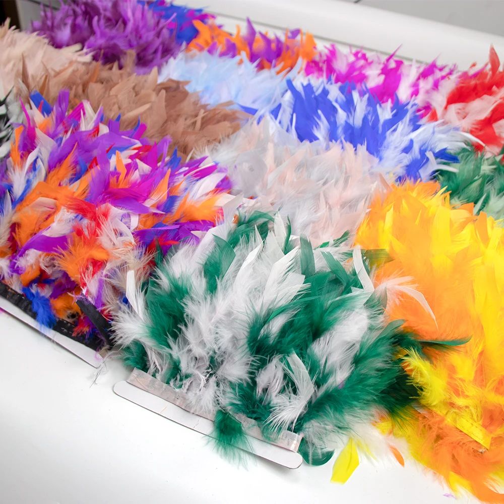Fita de Plumas Bicolor de Peru - Feather Trim Marabou avaliação e preço