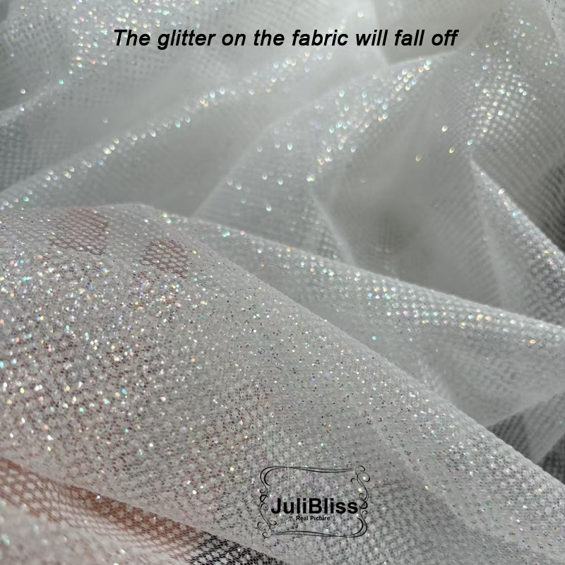 Tecido de tule branco brilhant - Sequin Fabric Panel avaliação e preço