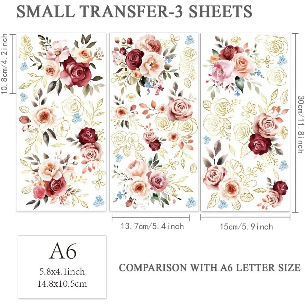 3 pçs/set aquarela rosas esfre - Embellishment Crafts avaliação e preço