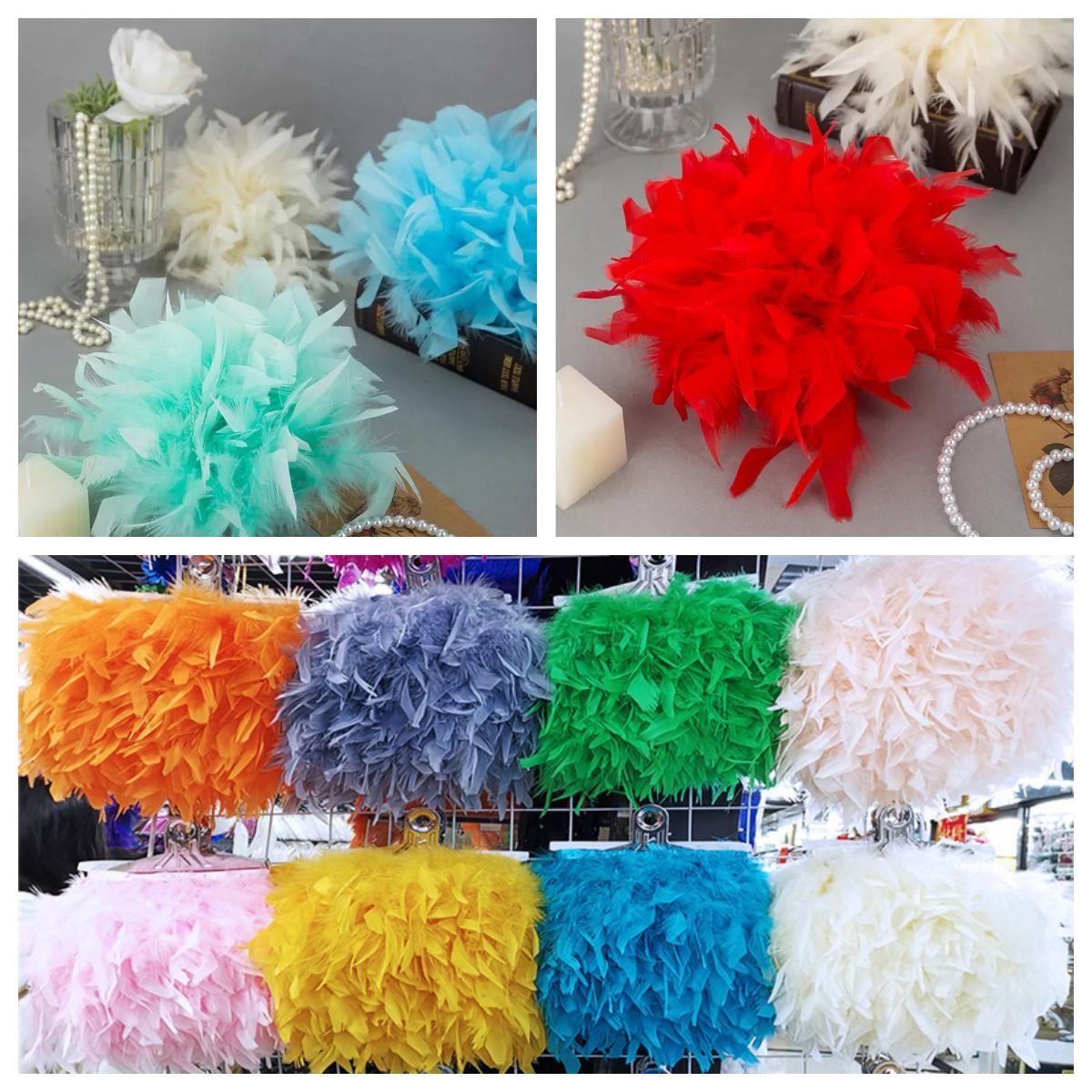 Fita de Plumas de Marabu Natur - Feather Trim Marabou avaliação e preço